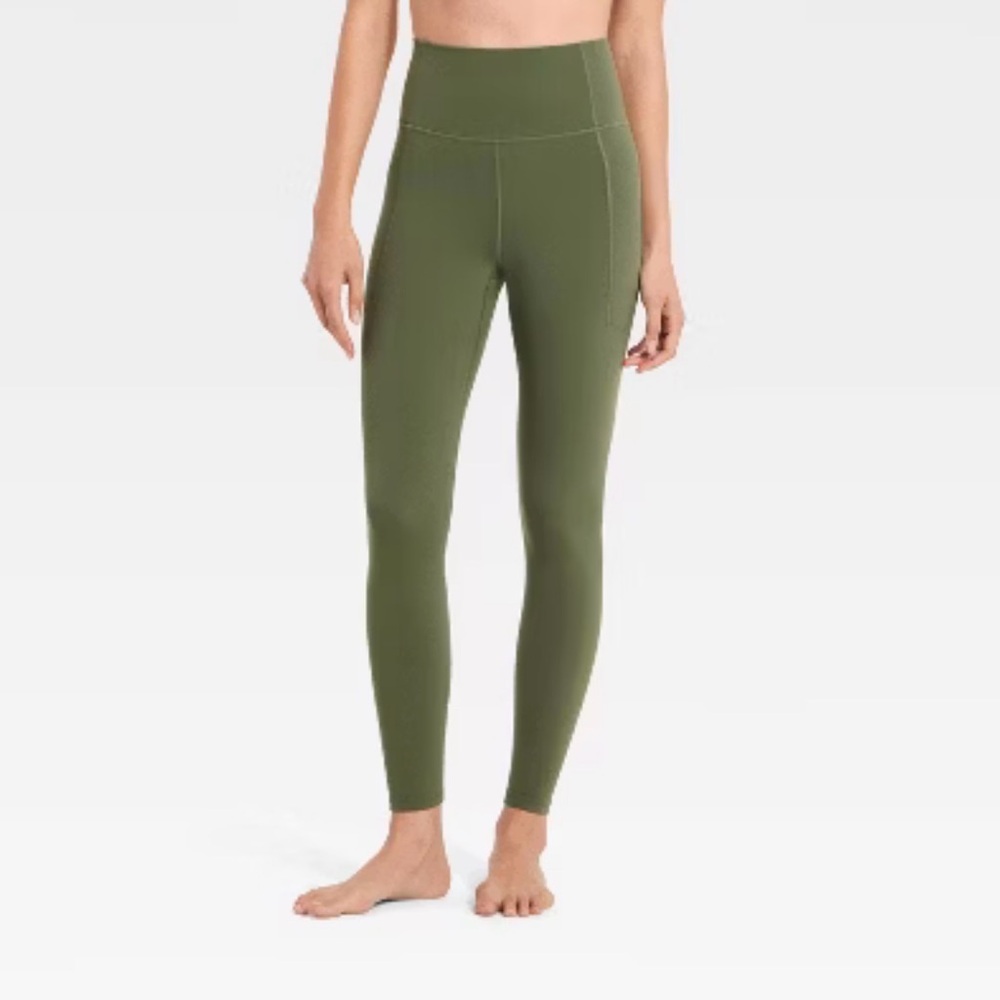 All in Motion Everyday Soft Ribbed Leggings Olive Green